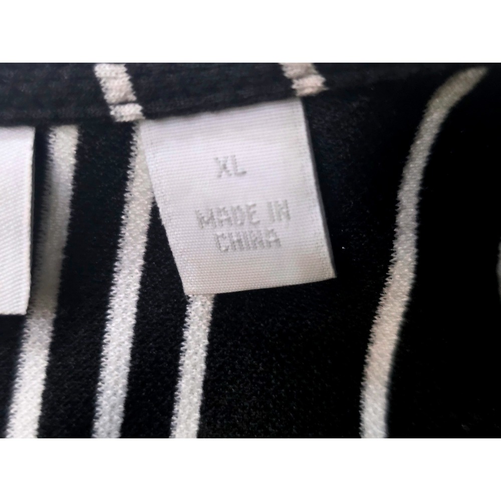 New York & Company Women's Striped Bell Sleeve Shift Dress Black White Xl - Picture 9 of 10
